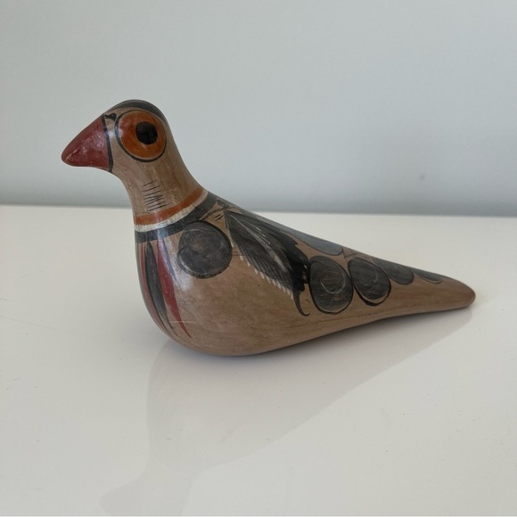 Vintage Tonala Mexican Folk Art Hand Painted Clay Bird - Picture 2 of 9